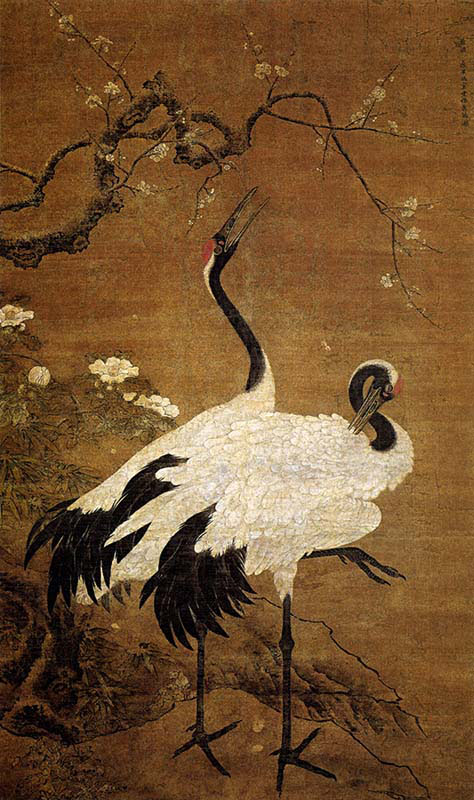 Snow Plum and Twin Cranes